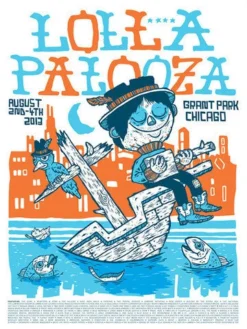 Lollapalooza - 2013 Michael Sieben Poster Numbered Edition Chicago Chicago, IL