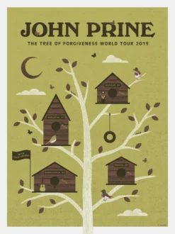John Prine - 2019 Ambient Ink Poster Todd Snider Midwest Tour Gig Posters