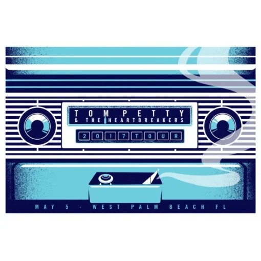 Sold Out Posters Tom Petty - 2017 Dan Stiles Poster West Palm Beach, FL 40th Anniversary Tour